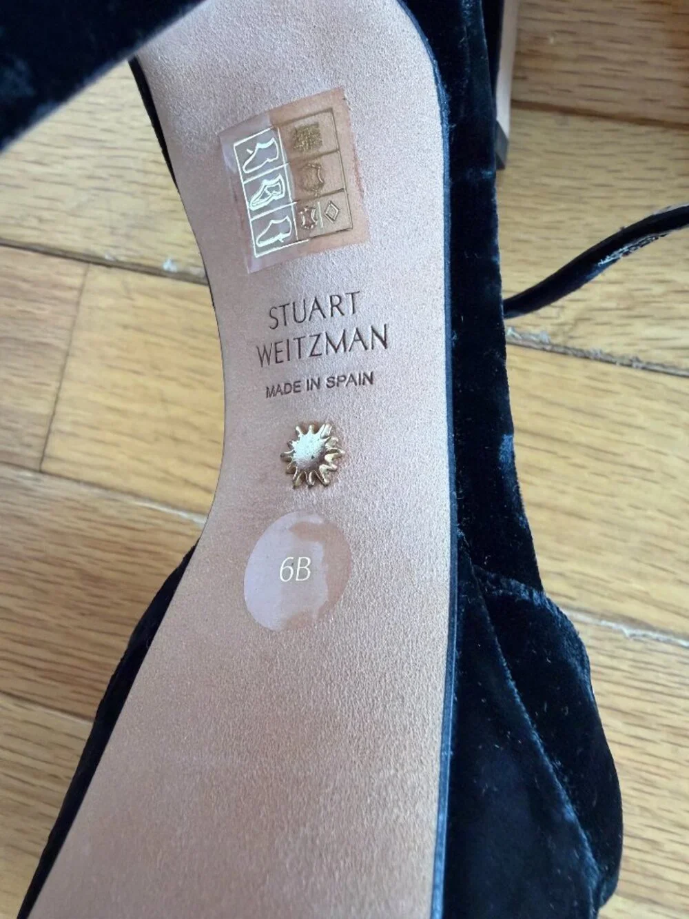 Stuart Weitzman Black Velvet High-Heeled Pumps